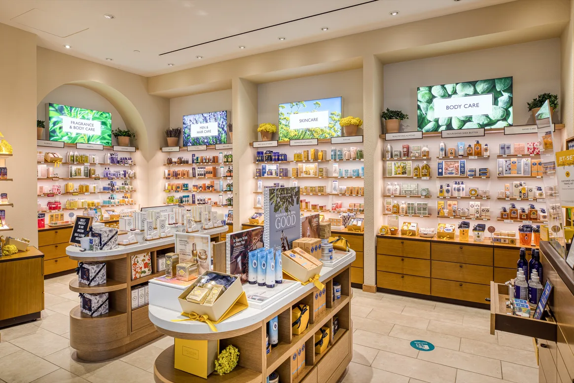 L'Occitane fragrances and lotion on display