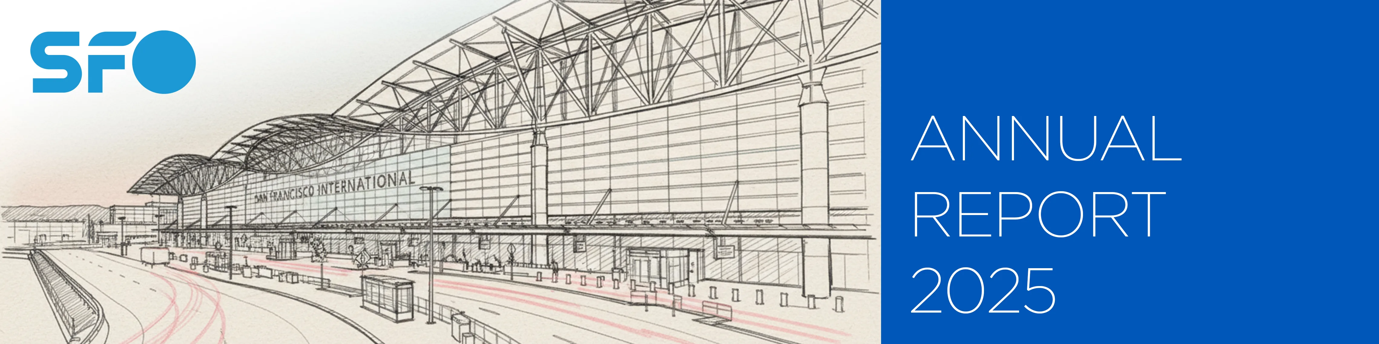 Vector drawing of the International Terminal at SFO